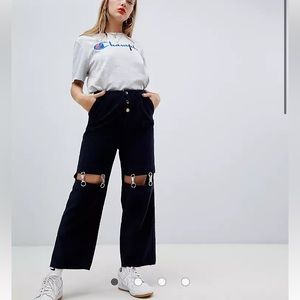 ASOS DESIGN CORDUROY PANTS DETACHABLE METAL SUSPENDERS